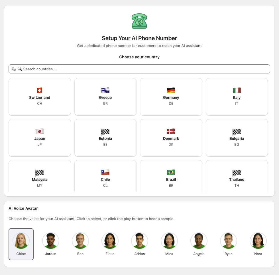 Choose Country - Select USA